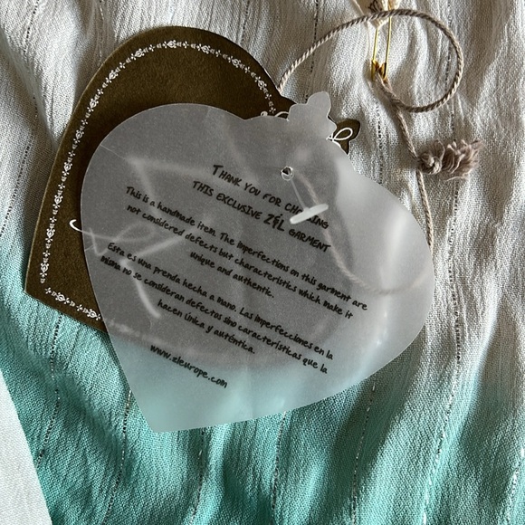 Z and L wrap skirt swim suit cover green ombre white silver stripe size medium - Picture 8 of 8